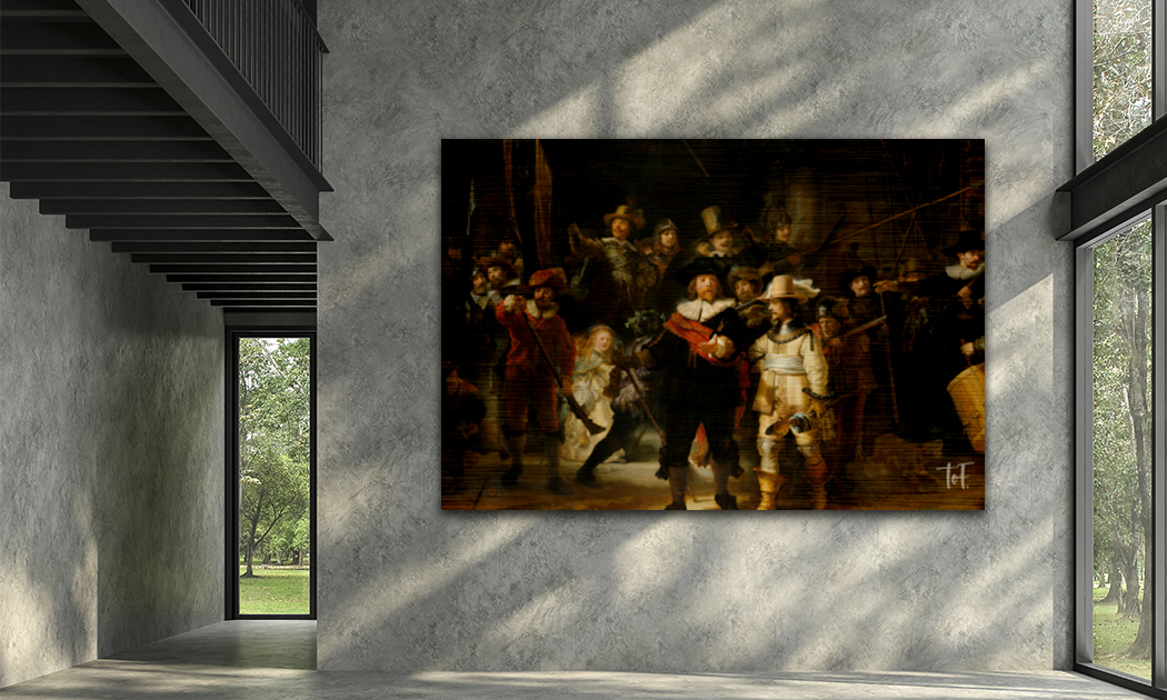 De Nachtwacht op aluminium