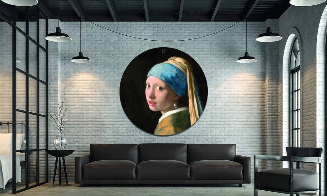 Meisje met de parel op plexiglas