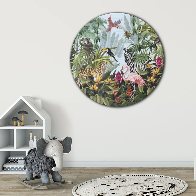 ToF Muurcirkel jungle met dieren - Afbeelding 2