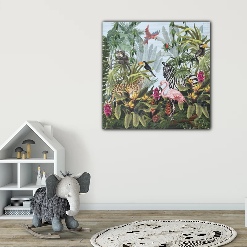 ToF Wanddecoratie jungle met dieren - Afbeelding 2