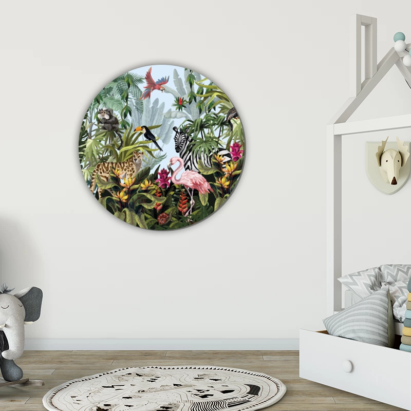 ToF Behangcirkel jungle met dieren - Afbeelding 2