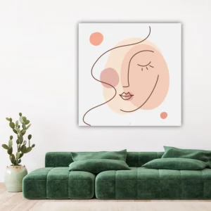 ToF Wanddecoratie vrouwenportret lijntekening