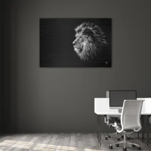 ToF Wanddecoratie leeuwenkop zwart-wit