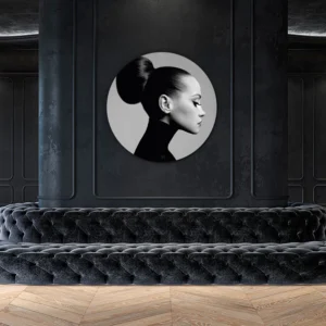 ToF Behangcirkel elegante vrouw zwart-wit