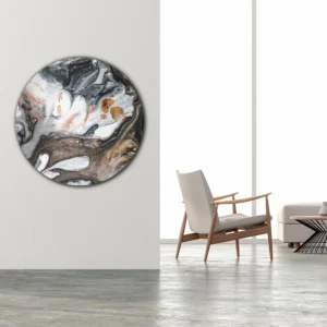 ToF Muurcirkel natuur abstract met marmereffect