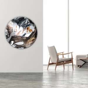 ToF Behangcirkel natuur abstract met marmereffect