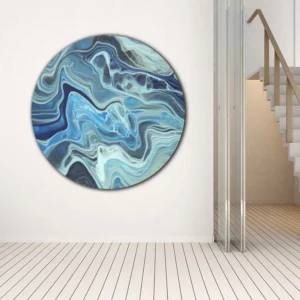 ToF Muurcirkel natuur blauw marmeren structuur