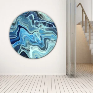 ToF Behangcirkel natuur blauw marmeren structuur