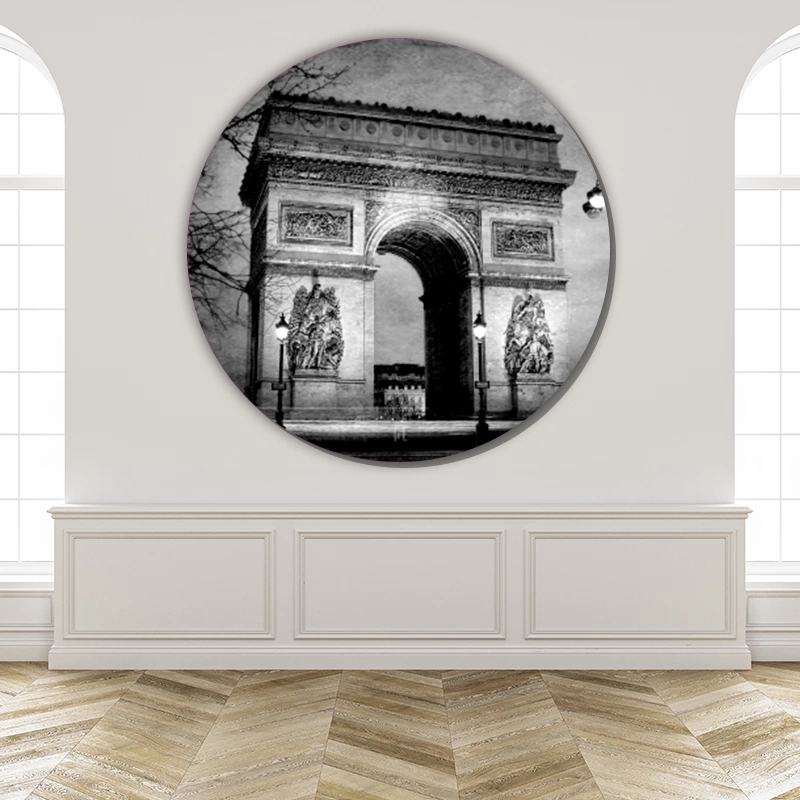 ToF Muurcirkel stad Parijs, Arc de Triomphe zwart-wit