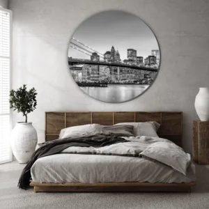 ToF Muurcirkel New York, Brooklyn Bridge zwart-wit