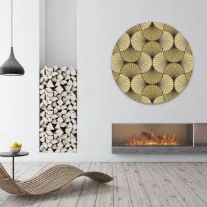 ToF Muurcirkel kunst geometrisch patroon in goud