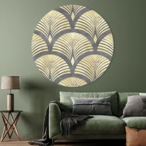 ToF Muurcirkel kunst luxe geometrische gouden schelpen
