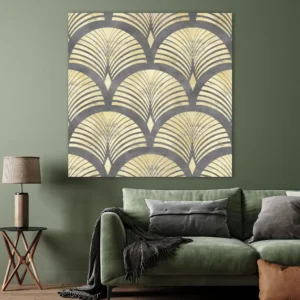 ToF Wanddecoratie kunst luxe geometrische gouden schelpen