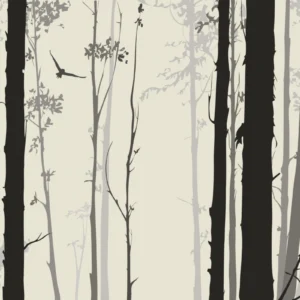 ToF Behang bos bomen getekend