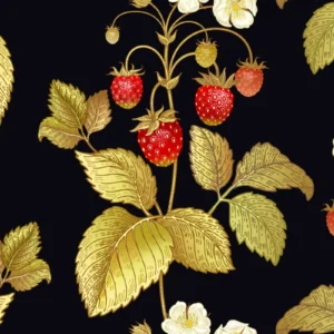 ToF Behang fruit aardbeienplant getekend