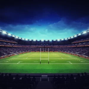 ToF Behang rugby stadion in de avond