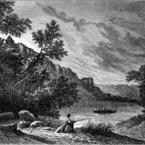ToF Behang landschap in zwart-wit
