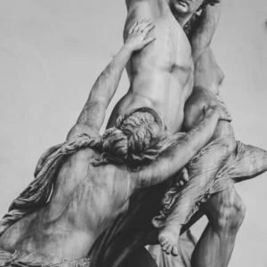 ToF Behang zwart-wit beeldhouwwerk Renaissance Plazza della Signoria, Florence, Italië