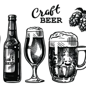 ToF Behang bier getekend zwart-wit