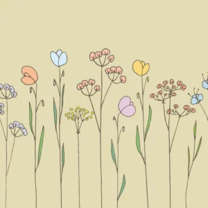 ToF Behang bloemen in gras
