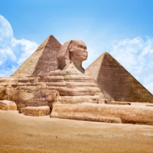 ToF Fotobehang Egypte, Sfinx met Piramiden van Gizeh