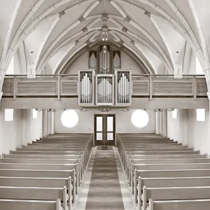 ToF Fotobehang gebouwen kerk altaar zwart-wit