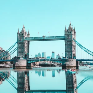 ToF Fotobehang brug Londen, Tower Bridge met blauwe lucht