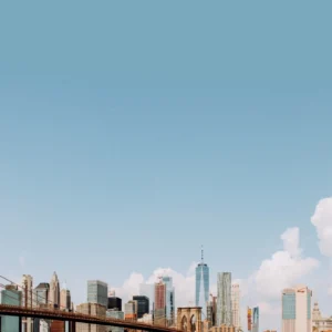 ToF Fotobehang Brooklyn bridge met stad