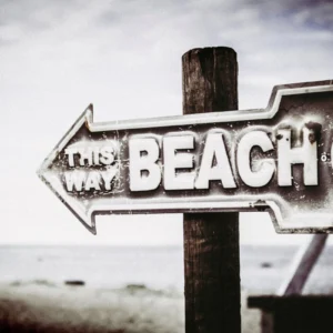 ToF Fotobehang strand bordje