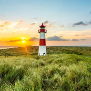 ToF Fotobehang strand vuurtoren in de duinen