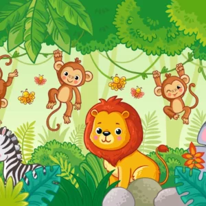 ToF Behang jungle met veel dieren