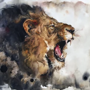 ToF Behang leeuwen schilderij van de kop