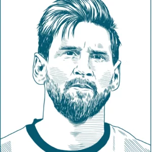 ToF Behang mensen Lionel Messi getekend