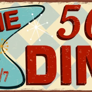 ToF Behang retro Amerikaanse diner bord