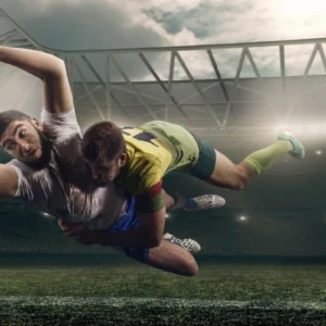 ToF Behang sport rugbyspelers vechten voor de bal