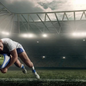 ToF Behang sport speler wordt getackeld door tegenstander