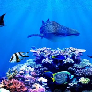 ToF Behang onder water verschillende dieren