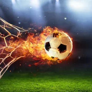 ToF Fotobehang sport vurige bal in doel