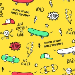 ToF Behang sport getekende skateboards en elementen