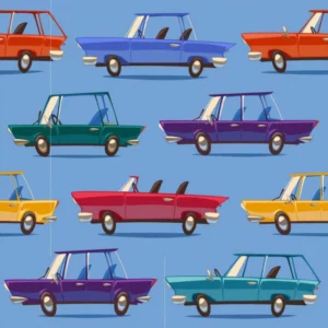 ToF Behang retro vintage auto patroon