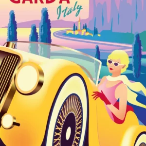 ToF Behang retro meisje in auto