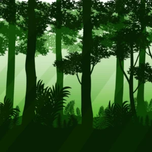 ToF Behang jungle getekend groen