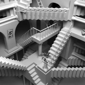 ToF Behang kunst 3D-weergave van geïnspireerde trappen