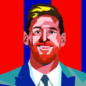 ToF Behang mensen Lionel Messi getekend Barcelona kleuren