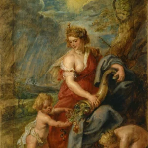 ToF Behang schilderij Abundantia godin van de overvloed