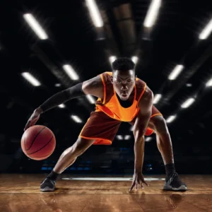 ToF Behang sport jonge basketbalspeler in actie en beweging