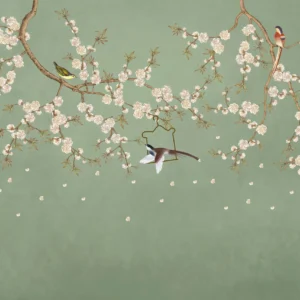 ToF Behang met bloemen en vogels