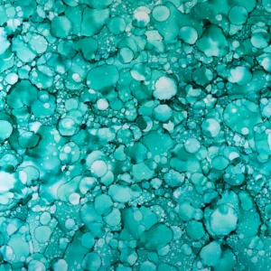 ToF Behang groenblauw abstract met waterdruppels