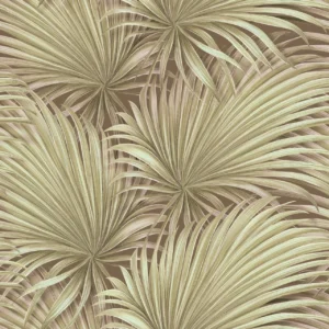 ToF Behang palmbladeren met natuurlijke beige kleuren