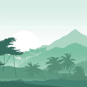 ToF Behang groene jungle getekend